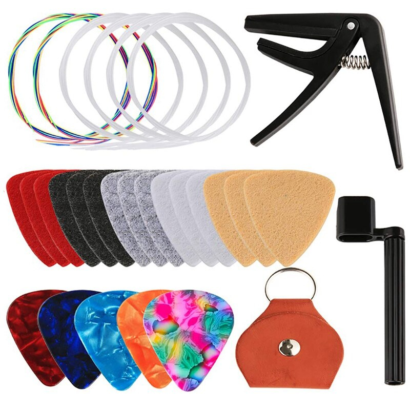 BMDT-Ukulele Zubehör Bausatz mit Ukulele gefühlt wählt Zelluloid wählt Leder wählt Halfter Bunten Saiten und Weiß Nylon St
