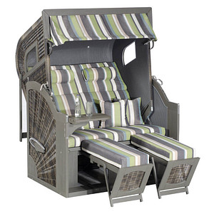 Sunny Smart® Strandkorb Rustikal 405 Z XL bunt, grau Kunststoff, Holz, 9-teilig