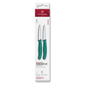VICTORINOX Küchenmesser  Swiss Classic silber, grün, Klinge: 8,0 cm, 2 St.