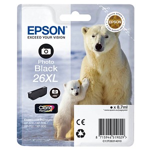 EPSON 26XL / T2631XL (Eisbär) Foto schwarz Druckerpatrone