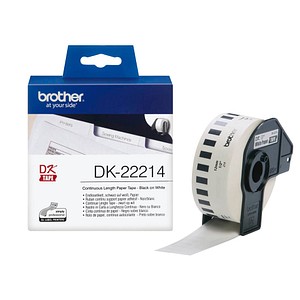 brother Endlospapierrolle für Etikettendrucker DK22214 weiß, 12,0 mm, 1 x 1 Etiketten
