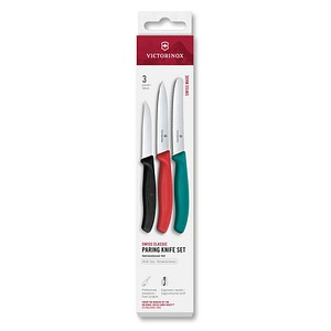 VICTORINOX Küchenmesser  Swiss Classic silber, grün, silber, rot, silber, schwarz, 1 Set