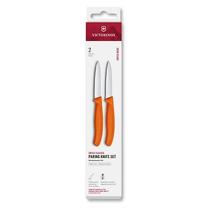 VICTORINOX Küchenmesser  Swiss Classic silber, orange, Klinge: 8,0 cm, 2 St.