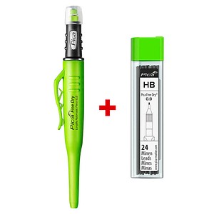 Pica Fine Dry 7070 Tieflochmarker-Bleistift Set schwarz HB 0,9 mm, 1 Set