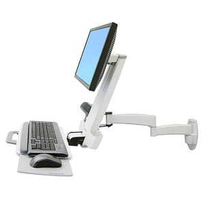 ergotron Monitor-Maus-Tastatur-Halterung 200 Series Combo 45-230-216 weiß für 1 Monitor, 1 Tastatur, 1 Maus, Wandhalterung