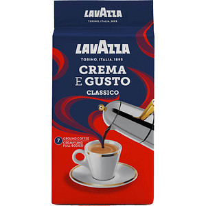 LAVAZZA Crema e Gusto Kaffee, gemahlen, Arabica- und Robustabohnen kräftig, 250,0 g