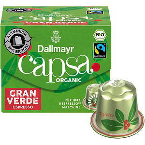 Dallmayr Capsa Gran Verde Espresso Bio-Kaffeekapseln, Arabicabohnen kräftig, 10 Stück