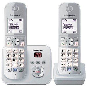 Panasonic KX-TG6822GS Schnurloses Telefon-Set mit Anrufbeantworter silber