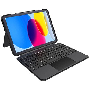 DEQSTER Smart Combo Touch Keyboard Tablet-Tastatur grau geeignet für Apple iPad 10. Gen (2022), Apple iPad 10. Gen (2024), Apple iPad (A16) (2025)