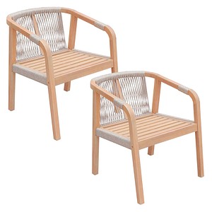 Garden Pleasure Gartenstühle BOGOTA beige, Holz, 2 St.