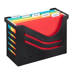 Jalema Hängeregistraturkorb mit Mappen Silky Touch schwarz