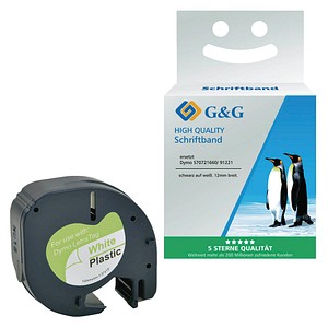 G&G Etikettenrollen für Etikettendrucker ersetzt DYMO 91221/S0721660 weiß, 12,0 mm x 4,0 m, 1 x