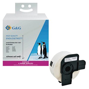 G&G Etikettenrollen für Etikettendrucker ersetzt brother DK-11201 weiß, 29,0 x 90,0 mm, 1 x 400 Etiketten