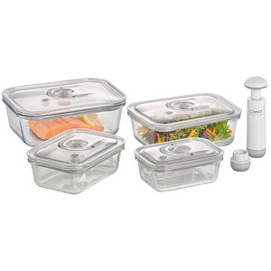 caso® Vakuumbehälter-Set VacuBoxx E-Set transparent 0,37/0,6/1,0/1,5 l, 1 Set