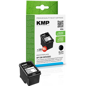 KMP H24 schwarz Druckerpatrone kompatibel zu HP 338 (C8765E)
