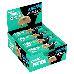 CORNY Crunchy Protein bar Vanilla White Crunch 30% Proteinriegel 12 Riegel