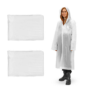 relaxdays unisex Regenmantel weiß Einheitsgröße 2 St.