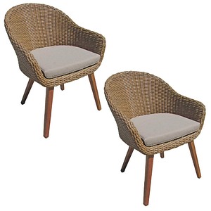 Garden Pleasure Gartenstühle mit Armlehnen CARSON braun, 2 St.