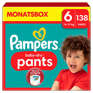 Pampers® Windeln baby-dry™ Monatsbox Größe Gr.6 (14-19 kg) für Kids und Teens, 138 St.