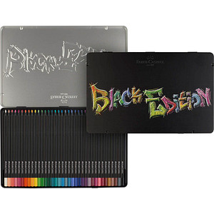 FABER-CASTELL Black Edition Buntstifte farbsortiert, 36 St.