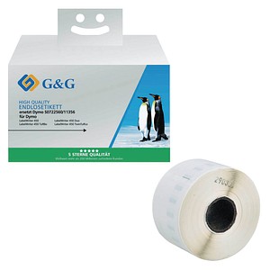 G&G Etikettenrollen für Etikettendrucker ersetzt DYMO 11356 weiß, 41,0 x 89,0 mm, 1 x 300 Etiketten
