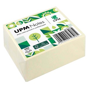 UPM Notes Haftnotizen doppelte Haftung gelb, 1 Würfel