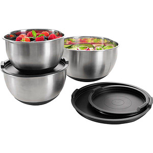 Genius Schüssel-Set Edelstahl, Set 6-tlg. schwarz, silber, 1 Set