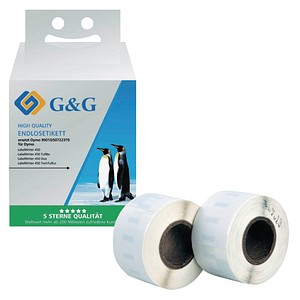 G&G Etikettenrollen für Etikettendrucker ersetzt DYMO 99010/S0722370 weiß, 28,0 x 89,0 mm, 2 x 130 Etiketten