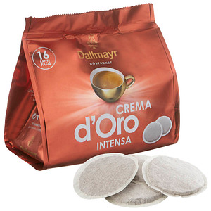 Dallmayr Crema d'Oro INTENSA Kaffeepads, Arabicabohnen kräftig, 16 Pads