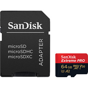 SanDisk Speicherkarte microSDXC-Card Extrem PRO, 64 GB, 1 St.