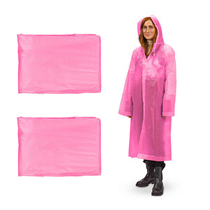 relaxdays unisex Regenmantel pink Einheitsgröße 2 St.