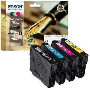 EPSON 16XL / T1636XL (Füller) schwarz, cyan, magenta, gelb Druckerpatronen, 4er-Set