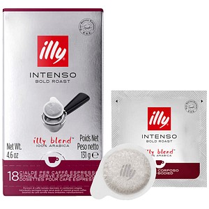 illy® Intenso E.S.E Kaffeepads, Arabicabohnen kräftig, 18 Pads