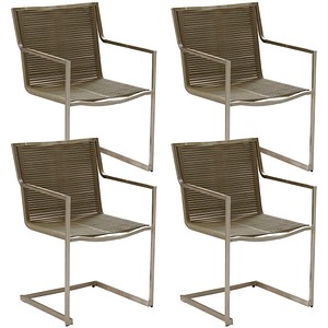 Garden Pleasure Gartenstühle mit Armlehnen SIENNA taupe, 4 St.