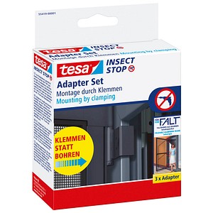 tesa Klemmscharnier für Fliegengitter Insect Stop Falt Adapter Set anthrazit