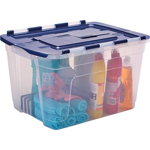 Bankers Box Aufbewahrungsboxen 55,0 l transparent, blau 43,0 x 59,0 x 35,0 cm, 3 St.