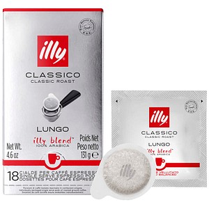 illy® Classico Lungo E.S.E Kaffeepads, Arabicabohnen 18 Pads