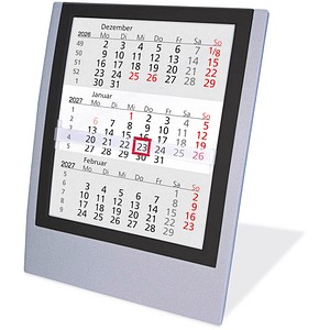 Tischkalender Einsteckkalender 2026/2027 grau/schwarz