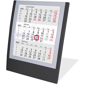 Tischkalender Einsteckkalender 2026/2027 schwarz/grau