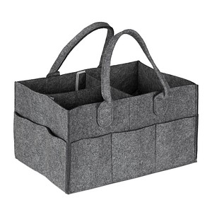 relaxdays Wickeltasche grau