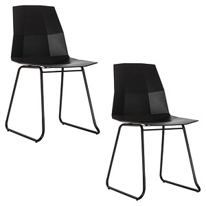 meet powered by PAPERFLOW Schalenstühle CUBE CHCUBTX2.01.01 schwarz Kunststoff, 2 St.