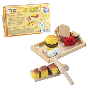 HAPPY PEOPLE® Kaufladen-Zubehör Holztablett mit Holzmahlzeit mehrfarbig