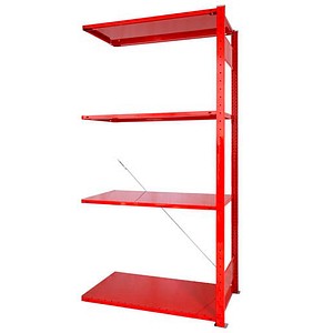 SCHULTE Anbau-Schwerlastregal Jubiläum »100 Jahre Gebr. Schulte« 32655-4-3000 feuerrot 100,0 x 50,0 x 200,0 cm