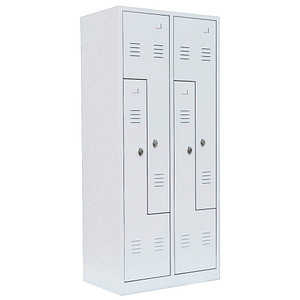 LÜLLMANN Z-Spind signalweiß 525117, 4 Schließfächer 80,0 x 50,0 x 180,0 cm