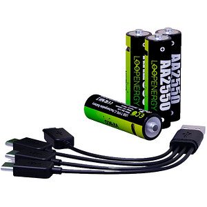 VERICO USB-Akkus mit Ladekabel LoopEnergy AA2550 Li-Ion Mignon AA 1700 mAh, 8 St.