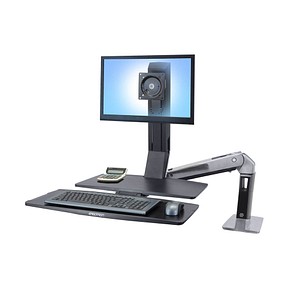 ergotron Monitor-Maus-Tastatur-Halterung Work-Fit A Single 24-317-026 schwarz, silber für 1 Monitor, 1 Tastatur, 1 Maus, Tischklemme