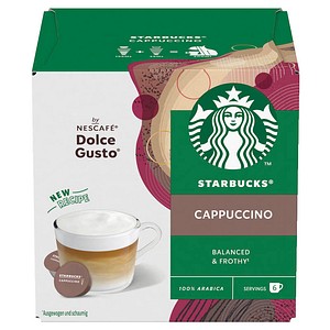 NESCAFÉ DOLCE GUSTO® STARBUCKS® Cappuccino Balanced & Frothy Kaffeekapseln, mild, 6 Portionen