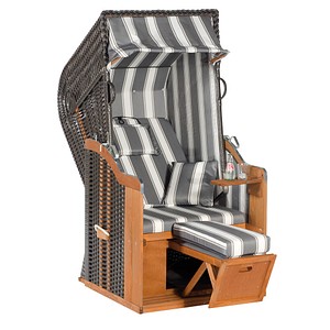 Sunny Smart® Strandkorb Rustikal 250 Plus grau, weiß, braun Kunststoff, Holz, 6-teilig