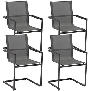 Garden Pleasure Gartenstühle mit Armlehnen SOPHIA anthrazit, 4 St.