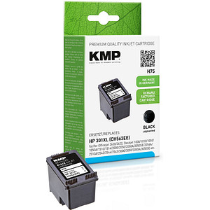 KMP H75 schwarz Druckerpatrone kompatibel zu HP 301XL (CH563EE)